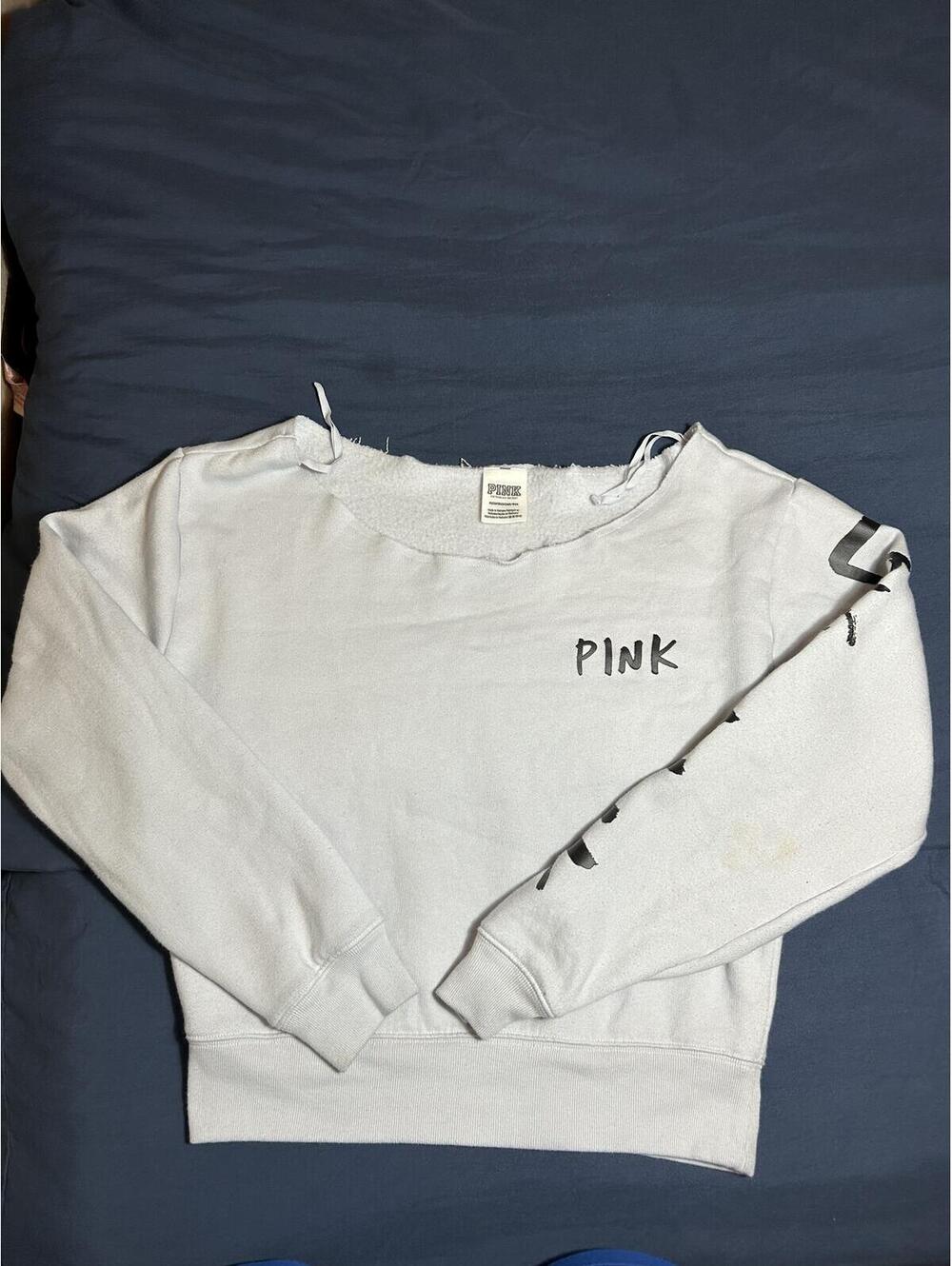 PINK Victoria's Secret Cream Pullover Sweatshirt Women's Size XS